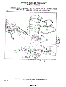 04 - 694670 Burner parts for Whirlpool Dryer LG5606XPW0 from AppliancePartsPros.com