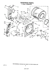 05 - Bulkhead parts for Whirlpool Dryer LG5606XPW0 from AppliancePartsPros.com