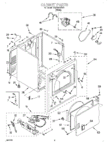 03 - Cabinet parts for Whirlpool Dryer CGP2961EW1 from AppliancePartsPros.com