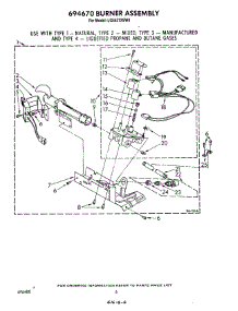04 - 694670 Burner parts for Whirlpool Dryer LG5531XSW0 from AppliancePartsPros.com