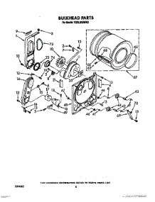 05 - Bulkhead parts for Whirlpool Dryer TGDL200WW0 from AppliancePartsPros.com