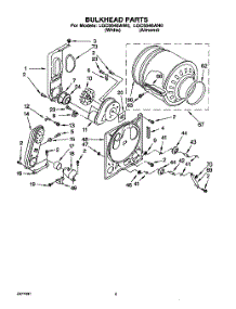 04 - Bulkhead parts for Whirlpool Dryer LGC6646AW0 from AppliancePartsPros.com
