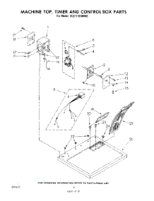 03 - Machine Top, Timer And Control Box parts for Whirlpool Dryer 3CE2110XMW0 from AppliancePartsPros.com