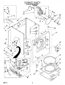 02 - Cabinet parts for Whirlpool Dryer TGDL640BW0 from AppliancePartsPros.com