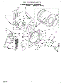 04 - Bulkhead parts for Whirlpool Dryer 6LER5434BQ0 from AppliancePartsPros.com