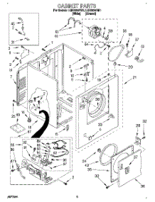 02 - Cabinet parts for Whirlpool Dryer LGN3624BN1 from AppliancePartsPros.com