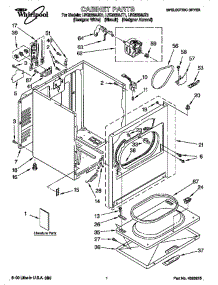 Cabinet parts for Whirlpool Dryer 885468 from AppliancePartsPros.com