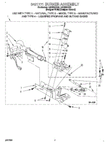 04 - 3401771 Burner Assembly parts for Whirlpool Dryer LGV6634DZ0 from AppliancePartsPros.com