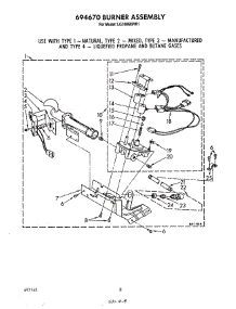 05 - 694670 Burner parts for Whirlpool Dryer LG7686XPW1 from AppliancePartsPros.com