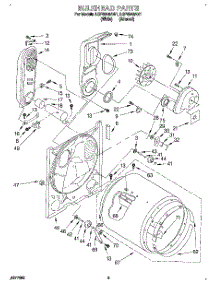 03 - Bulkhead parts for Whirlpool Dryer LGP6848AN1 from AppliancePartsPros.com