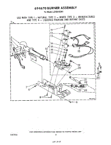 05 - 694670 Burner parts for Whirlpool Dryer LG7681XSW1 from AppliancePartsPros.com