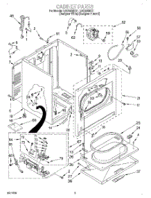 02 - Cabinet parts for Whirlpool Dryer LGC8858DZ1 from AppliancePartsPros.com