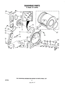 03 - Bulkhead parts for Whirlpool Dryer CFI1301W2 from AppliancePartsPros.com