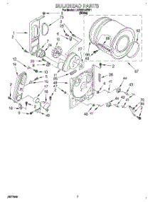 04 - Bulkhead parts for Whirlpool Dryer LGR2614BW1 from AppliancePartsPros.com