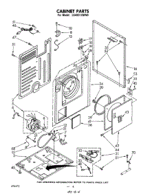 03 - Cabinet parts for Whirlpool Dryer LG4931XMW0 from AppliancePartsPros.com