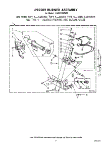 05 - 695502 Burner parts for Whirlpool Dryer LG4931XMW0 from AppliancePartsPros.com