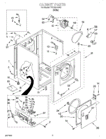 02 - Cabinet parts for Whirlpool Dryer BYCD3723W0 from AppliancePartsPros.com