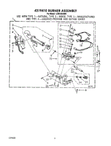 05 - 4319410 Burner parts for Whirlpool Dryer LGR3422AW0 from AppliancePartsPros.com