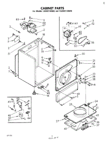 03 - Cabinet parts for Whirlpool Dryer 1LG5921XKW0 from AppliancePartsPros.com