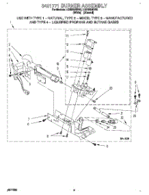 03 - 3401771 Burner Assembly parts for Whirlpool Dryer LGR5624BW2 from AppliancePartsPros.com