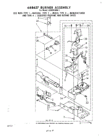 05 - 688637 Burner Assembly parts for Whirlpool Dryer LG5801XKW1 from AppliancePartsPros.com