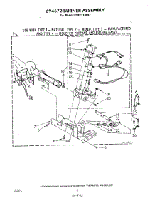 04 - 694672 Burner parts for Whirlpool Dryer LG3001XMW2 from AppliancePartsPros.com
