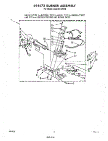 04 - 694673 Burner parts for Whirlpool Dryer 3LG5701XPW0 from AppliancePartsPros.com