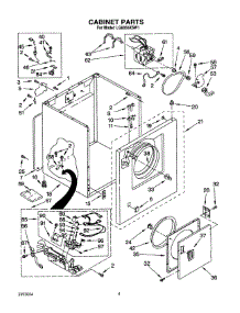 03 - Cabinet parts for Whirlpool Dryer LG6056XSW1 from AppliancePartsPros.com