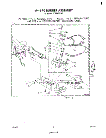 05 - 694670 Burner parts for Whirlpool Dryer LG7686XPW0 from AppliancePartsPros.com