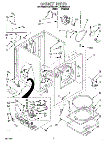 02 - Cabinet parts for Whirlpool Dryer LGR4624BW1 from AppliancePartsPros.com