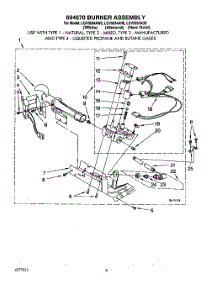 04 - Burner Assembly 694670 parts for Whirlpool Dryer LGV5634AW0 from AppliancePartsPros.com