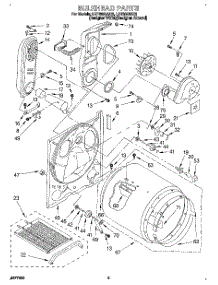 03 - Bulkhead parts for Whirlpool Dryer LGT8858AZ0 from AppliancePartsPros.com