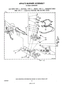 05 - 694670 Burner parts for Whirlpool Dryer LG6601XSW0 from AppliancePartsPros.com