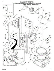 02 - Cabinet parts for Whirlpool Dryer LGT5624BW2 from AppliancePartsPros.com