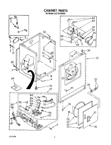 03 - Cabinet parts for Whirlpool Dryer LG7761XWW0 from AppliancePartsPros.com