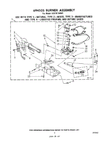 07 - 694505 Burner parts for Whirlpool Dryer LG5701XMW1 from AppliancePartsPros.com