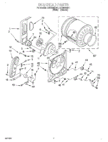 04 - Bulkhead parts for Whirlpool Dryer LGR6646DW1 from AppliancePartsPros.com