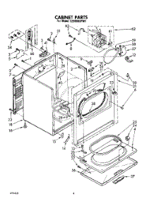 03 - Cabinet parts for Whirlpool Dryer LE9800XPM1 from AppliancePartsPros.com
