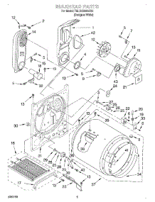 03 - Bulkhead parts for Whirlpool Dryer 7MLGQ8000JQ0 from AppliancePartsPros.com