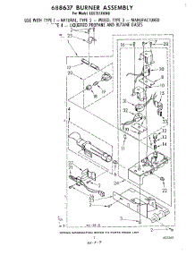05 - 688637 Burner Assembly parts for Whirlpool Dryer LG5751XKW0 from AppliancePartsPros.com