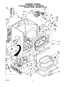 02 - Cabinet parts for Whirlpool Dryer LGC6848AZ1 from AppliancePartsPros.com