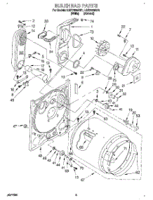 03 - Bulkhead parts for Whirlpool Dryer LGR7858AN1 from AppliancePartsPros.com