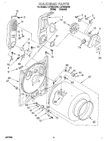 03 - Bulkhead parts for Whirlpool Dryer LGT6634AW2 from AppliancePartsPros.com
