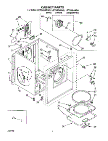 02 - Section parts for Whirlpool Dryer LET5624BN2 from AppliancePartsPros.com