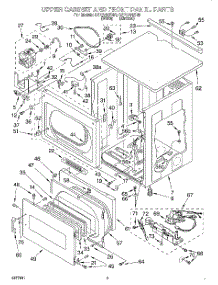 03 - Upper Cabinet And Front Panel parts for Whirlpool Dryer CSP2791BN0 from AppliancePartsPros.com