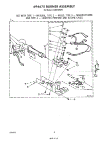 04 - 694670 Burner parts for Whirlpool Dryer LG3001XSW0 from AppliancePartsPros.com