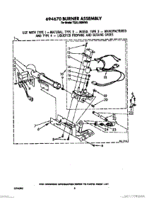 04 - 694670 Burner Assembly parts for Whirlpool Dryer TGDL400WW0 from AppliancePartsPros.com