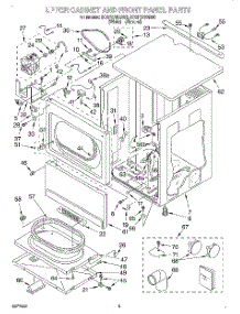 03 - Upper Cabinet And Front Panel parts for Whirlpool Dryer 3CSP2760BN0 from AppliancePartsPros.com