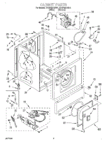 03 - Cabinet parts for Whirlpool Dryer 3CGP2951BW0 from AppliancePartsPros.com