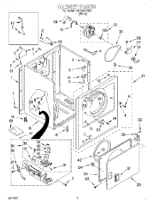 02 - Cabinet parts for Whirlpool Dryer LGR2614EW0 from AppliancePartsPros.com